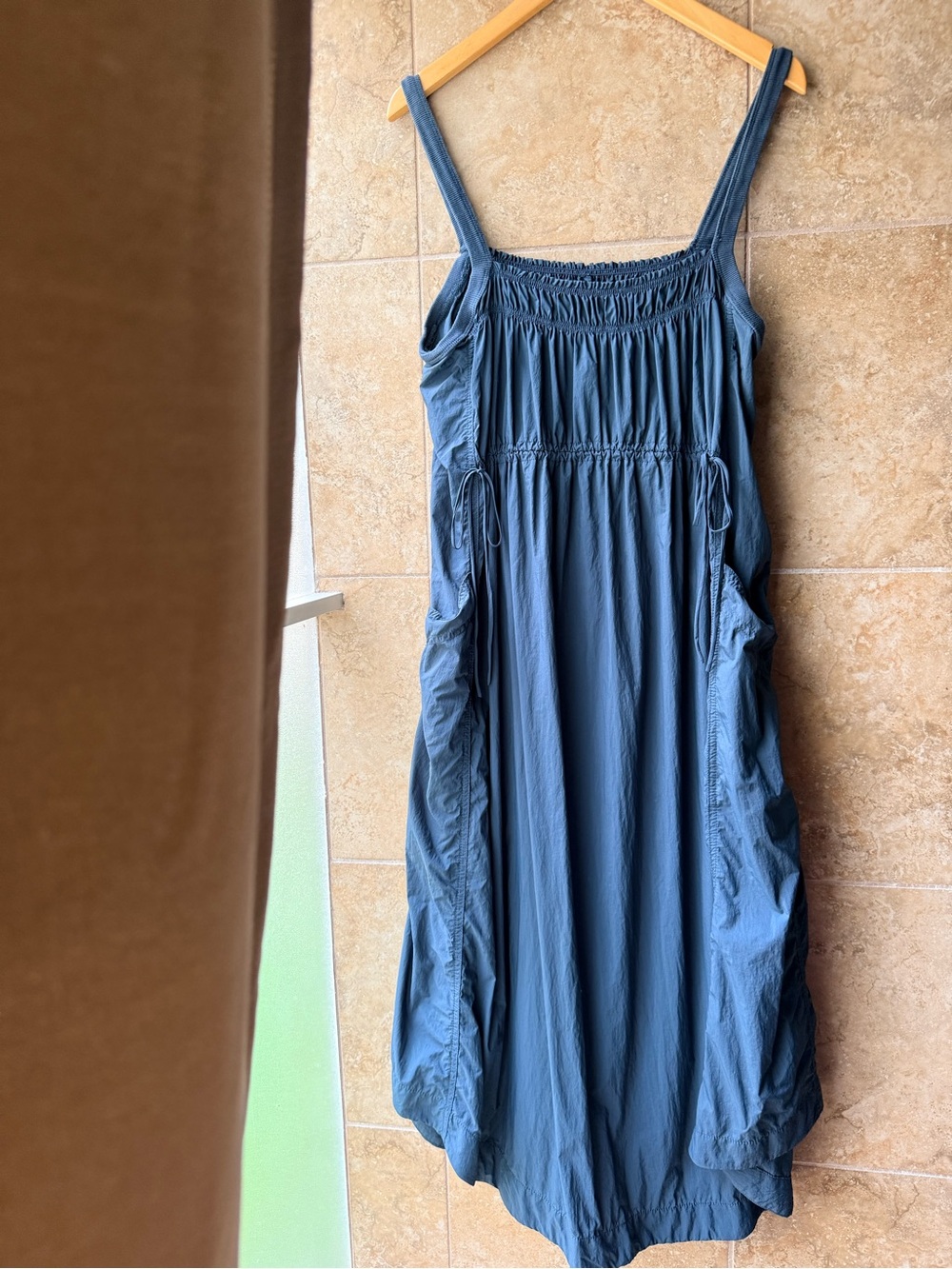 Anthro Daily Practice Femme Utility Midi Dress Parachute Drawstring Pockets - Picture 2 of 15